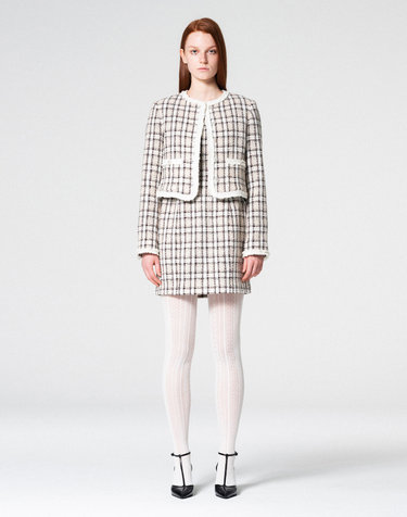 Lace trimming tweed jacket CHECK WBCFJK003CK