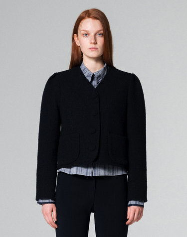 워브먼트 Boucle v-neck puff jacket NAVY WBCFJK005NV