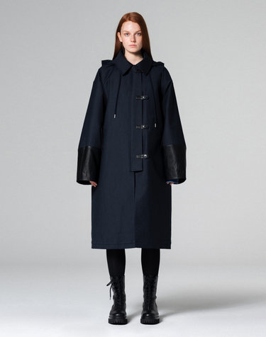 Maxi hoody trench coat NAVY WBCFCT001NV