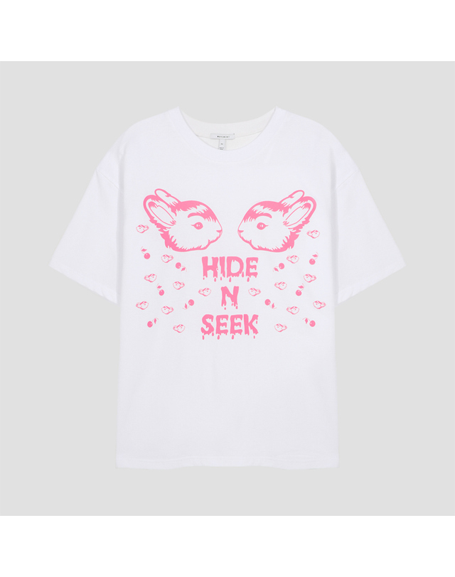 워브먼트 HIDE N SEEK Printing Box Top WHITE WBCSTP013WH 착용컷