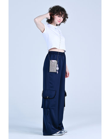 Blueberry Silky Pants Navy WBDSPA002NV
