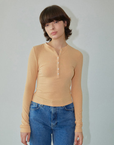 Basic Henly Neck Top Apricot WBDFTP004OR