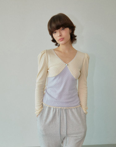 Sophie Puff-sleeve Top Lilac WBDFTP006LC