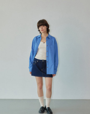Essential Loose Fit Shirt Blue WBDFSH001BL