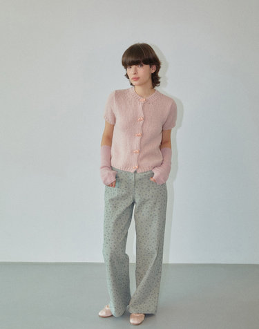 Tiny Flower Twill Pants Khaki WBDFPA005KK
