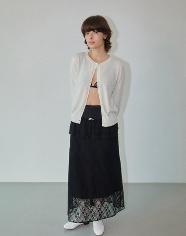 Daisy Layered Maxi Skirt Black WBDFSK002BK