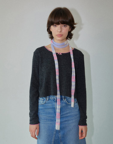 워브먼트 Kid-mohair Skinny Knit Scarf Mix WBDFAC002MIX