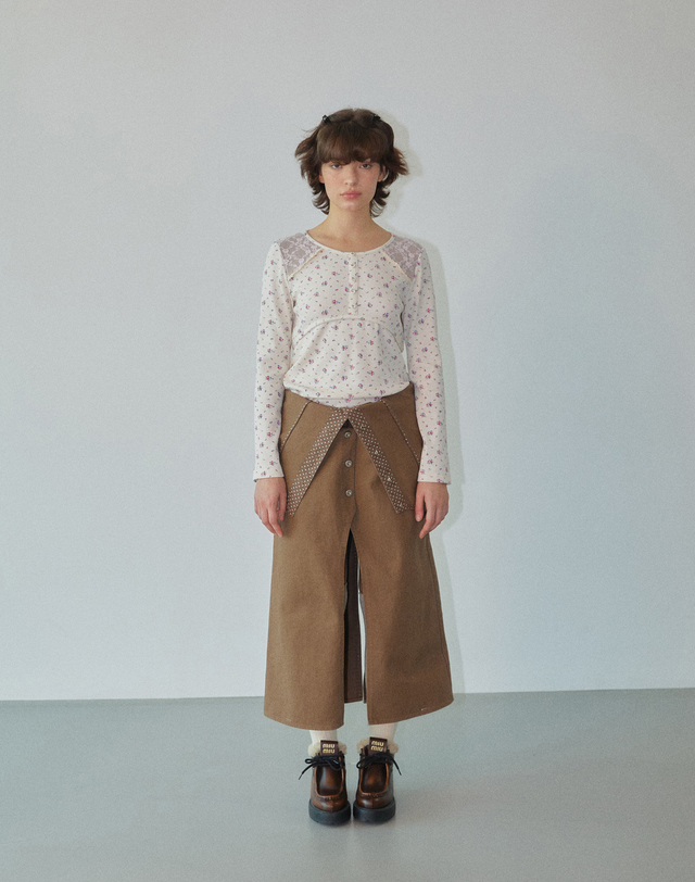 워브먼트 Pippi Flower Long Top Flower WBDFTP007FL 착용컷