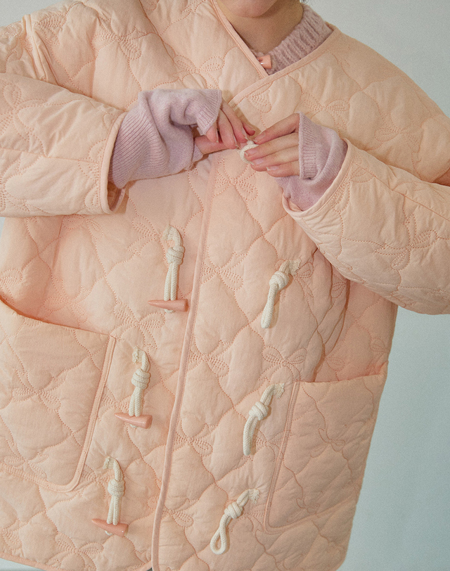 워브먼트 Ribbon Quilting Jumper Apricot WBDFJP001OR 착용컷