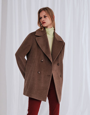 BIG COLLAR HALF COAT BEIGE