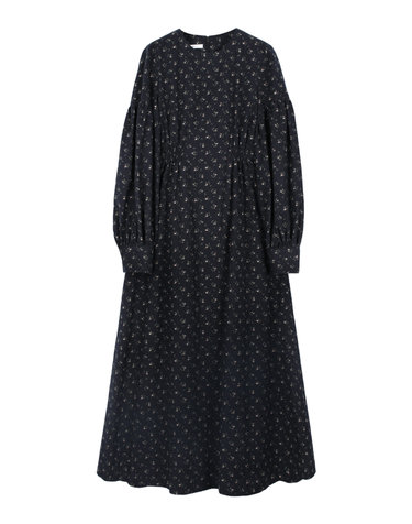메이크어토스트 VOLUME SLEEVE LONG DRESS PRINTED BLACK