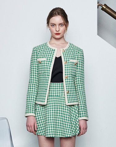 AVOCADO TWEED JACKET GREEN