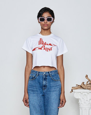 CROP LOGO T-SHIRTS RED