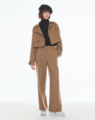 메이크어토스트 CROPPED SET-UP JACKET - Dark beige