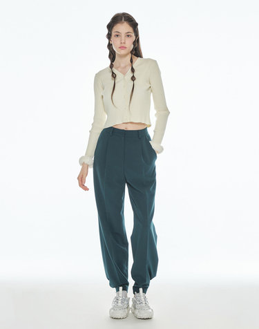 메이크어토스트 JOGGER SLACKS - Blue green