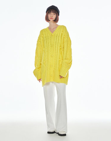 메이크어토스트 BOXY FOAMFOAM CARDIGAN - Yellow