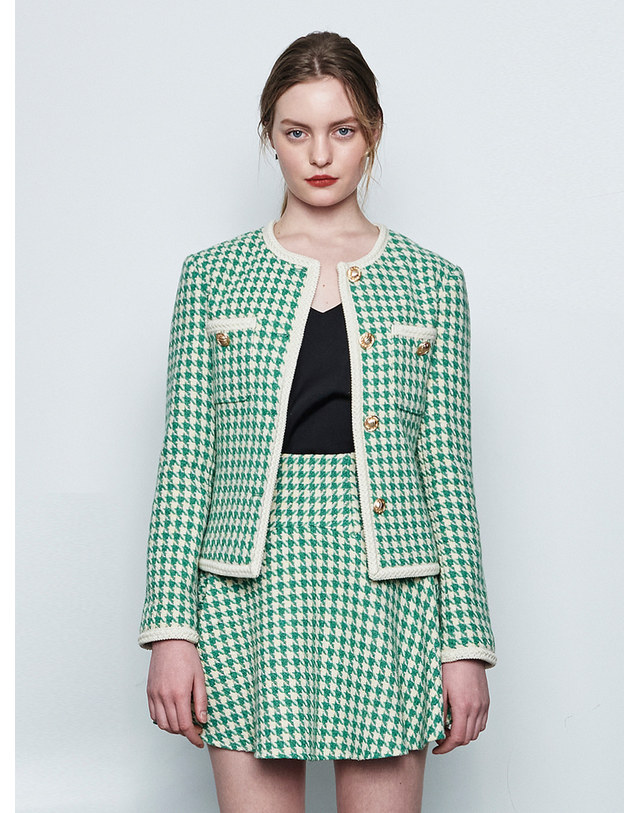 메이크어토스트 AVOCADO TWEED JACKET GREEN 착용컷