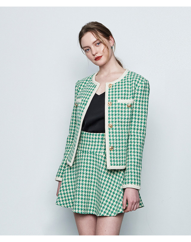 메이크어토스트 AVOCADO TWEED JACKET GREEN 착용컷
