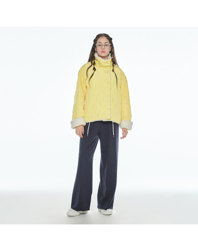 메이크어토스트 CURLY QUILTING PADDED - Yellow 착용컷