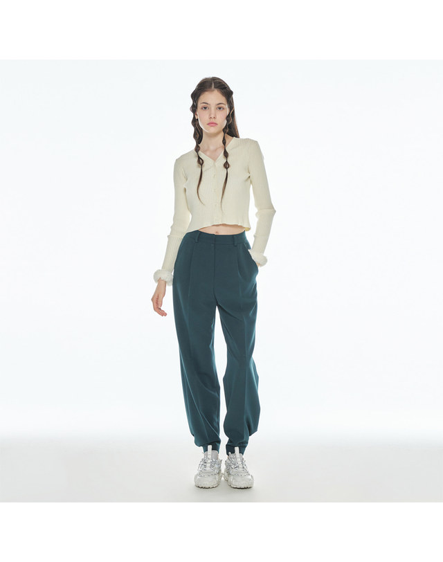 메이크어토스트 JOGGER SLACKS - Blue green 착용컷