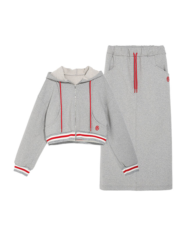 메이크어토스트 Point Knit Hoodie Training Set GRAY MBCSST004GR 착용컷