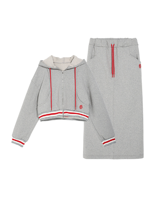 메이크어토스트 Point Knit Hoodie Training Set GRAY MBCSST004GR 착용컷