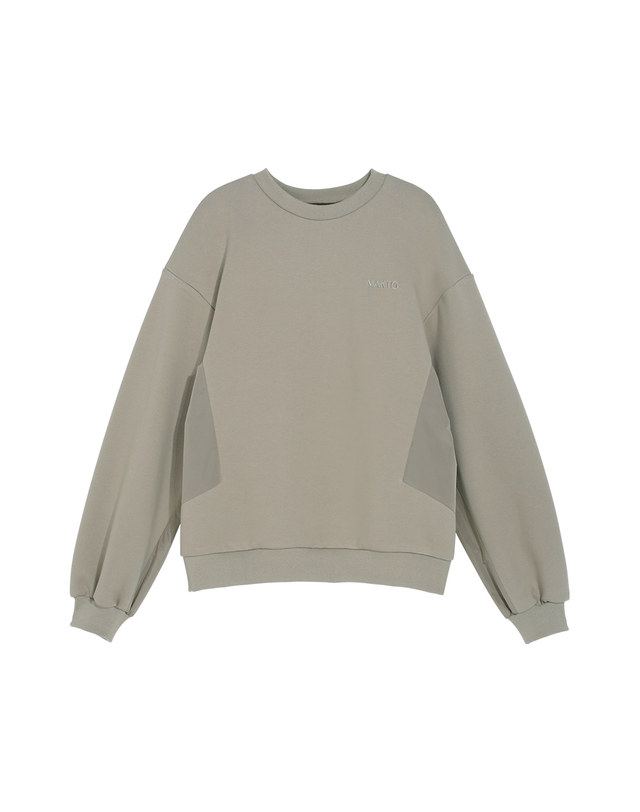 메이크어토스트 Color Matching Shirring Sweatshirt BEIGE MBCSTO008BE 착용컷
