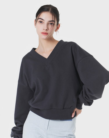 V-neck logo sweatshirt GRAY MBCSTO003GR
