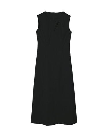 CUTOUT MAXI LINE DRESS BLACK MBCSOP003BK