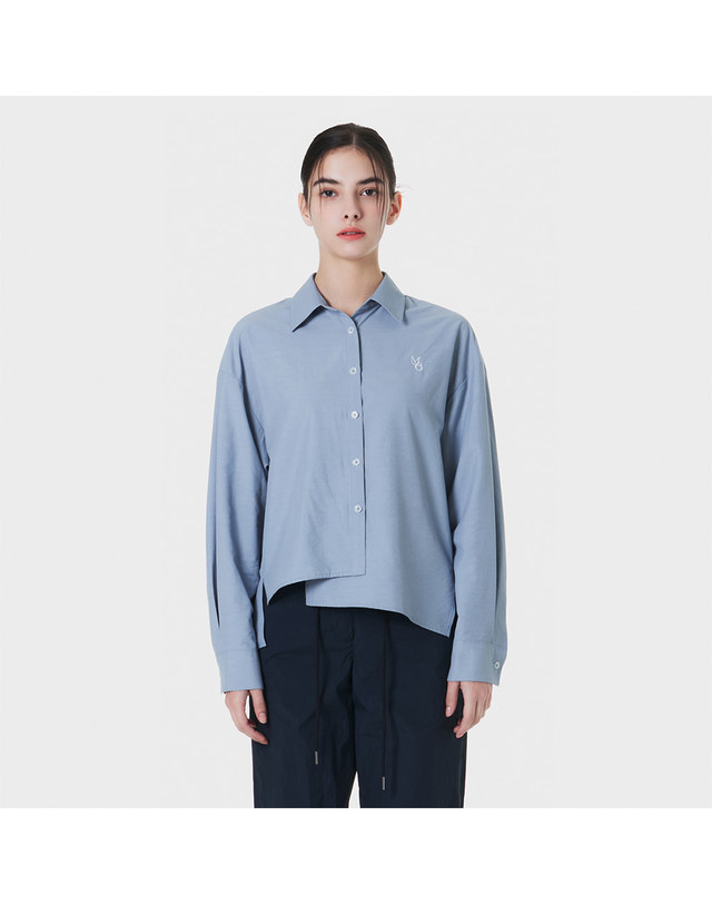메이크어토스트 Unbalanced Free Basic Shirt BLUE MBCSTO011BL 착용컷