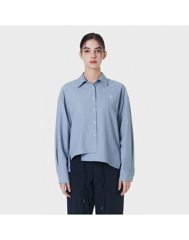 메이크어토스트 Unbalanced Free Basic Shirt BLUE MBCSTO011BL 착용컷