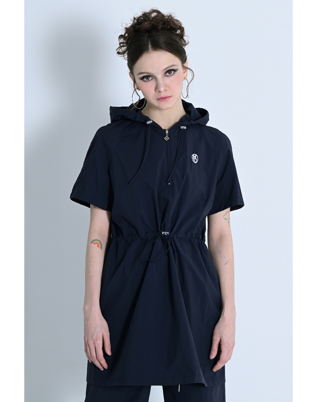 메이크어토스트 String Hood Anorak Dress NAVY MBCSOP005NV 착용컷