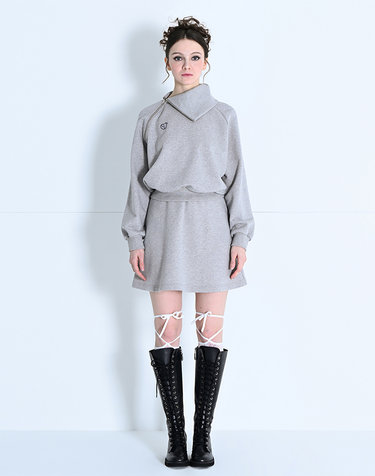 TWO-WAY OPEN SKIRT SET-UP GRAY MBDSST001GR