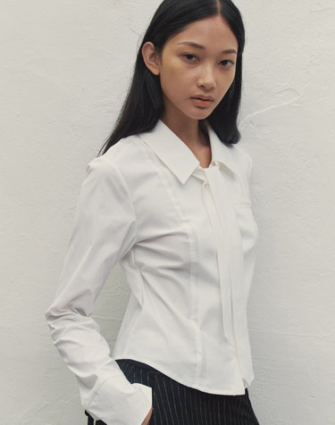 SLIM FIT TIE SHIRT IVORY MBDFTO002IV