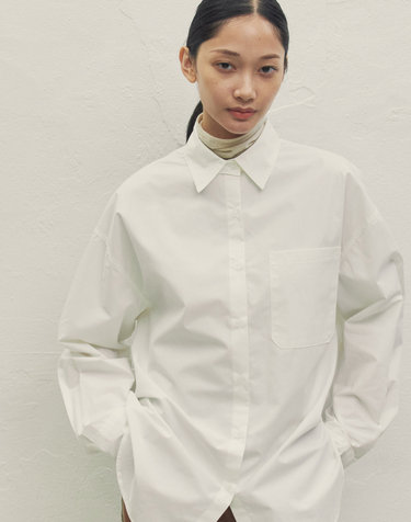 BASIC OVERSIZED-FIT LOGO SHIRT IVORY MBDFTO008IV