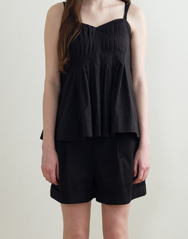 CUFFED CASUAL SHORTS (BLACK) MBFSPA012BK