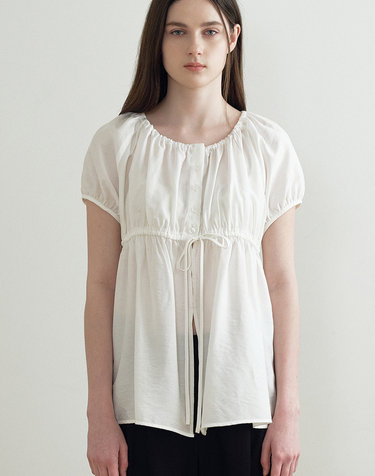 STRIPE COZY BLOUSE (WHITE) MBFSTO021WH