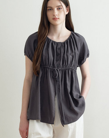 STRIPE COZY BLOUSE (DARK GRAY) MBFSTO021DG