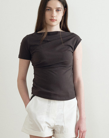 PINTUCK UNBALANCED SLEEVELESS TOP (DARK GRAY) MBFSTO010DG