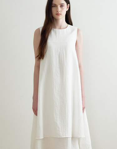 BACK HOLE LAYERED DRESS (IVORY) MBFSOP001IV