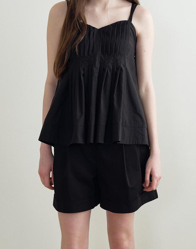 메이크어토스트 CUFFED CASUAL SHORTS (BLACK) MBFSPA012BK 착용컷