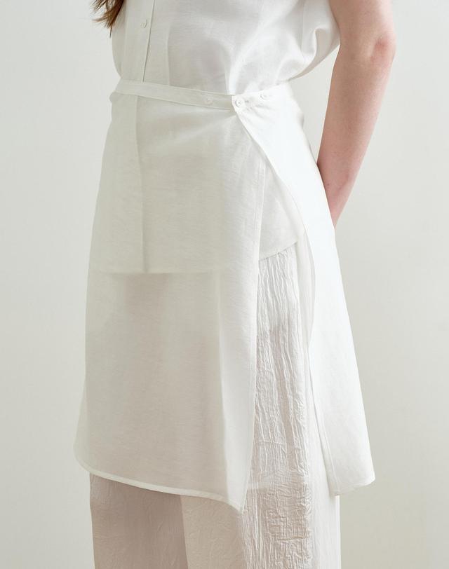 메이크어토스트 SEE-THROUGH LOOSE FIT WRAP SHIRT (IVORY) MBFSTO005IV 착용컷