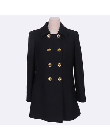 [중고]스미스마켓 돌체앤가바나 DOLCE&GABBANA(돌체앤가바나) 블랙 컬러 울 100% 금장 버튼 여성용 코트 - 40사이즈 K2795DG