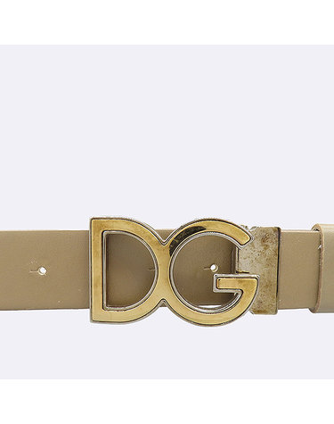 [중고]고이비토 돌체앤가바나 DG 금장 로고 베이지 벨트 K2797DG