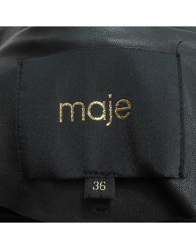 마쥬 [중고명품] [중고]스미스마켓 마쥬 블랙 컬러 램스킨 여성용 자켓 - 36 사이즈 K0297MA 착용컷