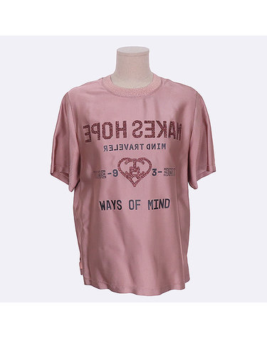 [중고]스미스마켓 타임 핑크 레터링 로고 여성용 반팔 티 K2225TIM