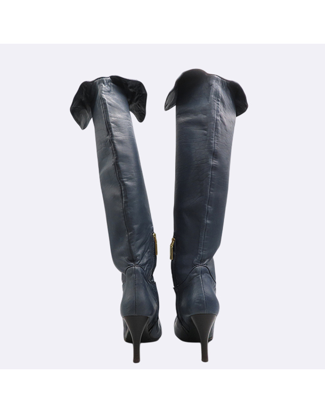 타임 [중고명품] [중고]스미스마켓 타임 네이비 레더 하이힐 롱 부츠 K2216TIM 착용컷