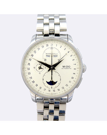 [중고]고이비토 미도 M8607.4.M1.42 BARONCELLI(바론첼리) 크로노그래프 문페이즈 42MM 오토매틱 스틸 남성용 시계 61710wp