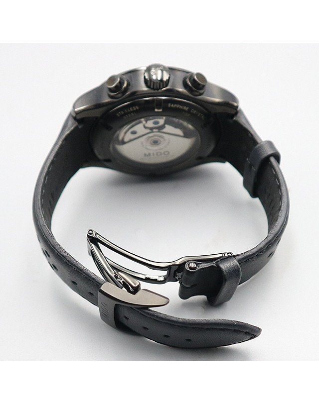 미도 [중고명품] [중고]고이비토 미도 M025.627.36.061.10 미도 멀티포트 시스루백 44MM 가죽밴드 오토매틱 남성용 시계 K0013MID 착용컷