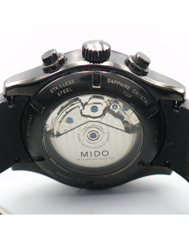 미도 [중고명품] [중고]고이비토 미도 M025.627.36.061.10 미도 멀티포트 시스루백 44MM 가죽밴드 오토매틱 남성용 시계 K0013MID 착용컷
